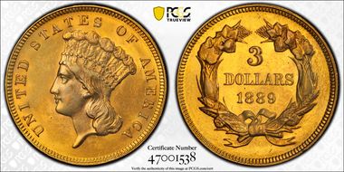 1889 $3 MS62