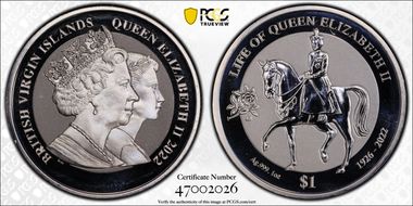 2022-PM $1 Life of Queen Elizabeth II Reverse Frosted MS69