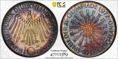 1972-D 10 Mk Olympic Games IN DEUTSCHLAND MS66