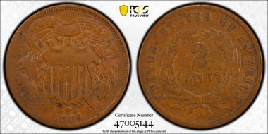 1864 2C Small Motto VG10BN