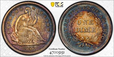 1840 10C No Drapery AU58