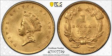 1855 G$1 MS63