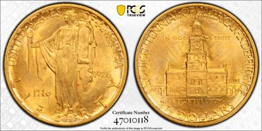 1926 $2.50 Sesquicentennial MS63