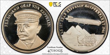 "1931" (1988) Medal Kaiser-573 Silvered-Ae Graf LZ 127 in Egypt SP67