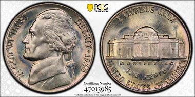 1939 5C Reverse of 1940 MS67