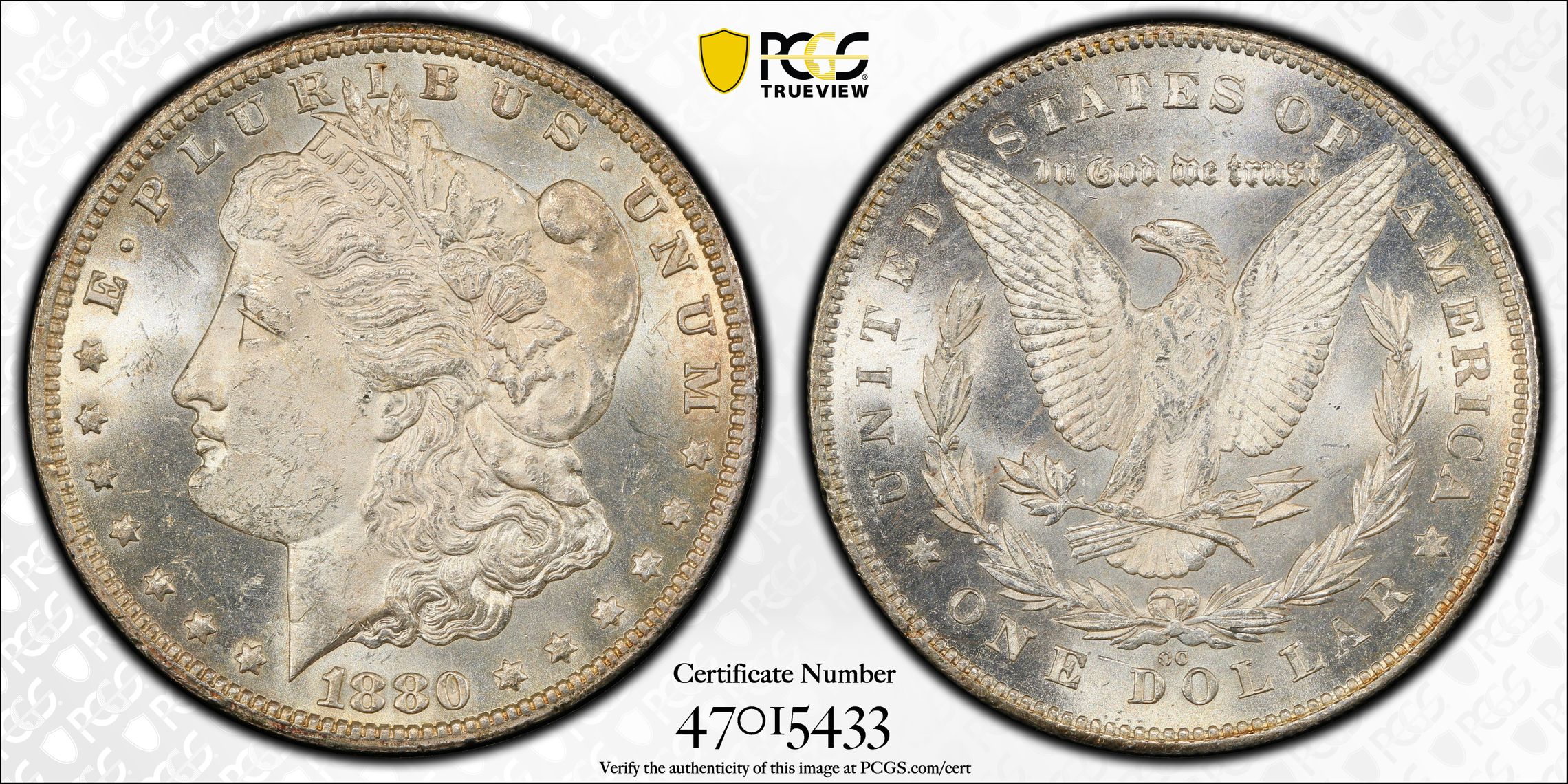 1880/79-CC $1 VAM 4, 80/79, Rev of 78 MS62 PCGS
