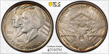 1937 50C Arkansas MS67+