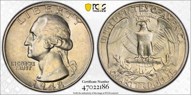 1948 25C AU58