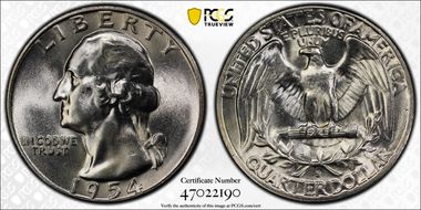 1954-S 25C MS65