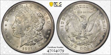 1921 $1 Morgan MS63