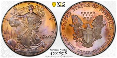 1999 $1 Silver Eagle MS66