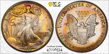 1986 $1 Silver Eagle MS67