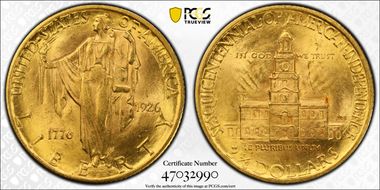 1926 $2.50 Sesquicentennial MS65