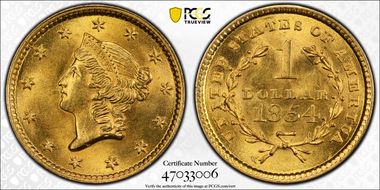 1854 G$1 Type 1 MS65
