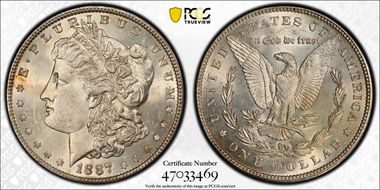 1887 $1 MS62
