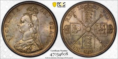 1887 Dbl Fl S-3923 Arabic 1 MS63