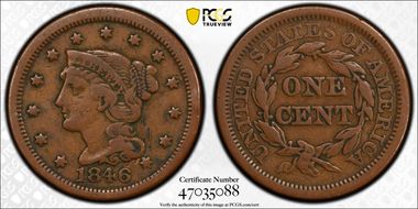 1846 1C Small Date F15BN