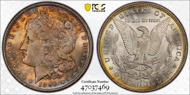 1891-CC $1 VAM 3, Spitting Eagle MS63