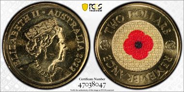 2022-C $2 Remembrance Day Colorized MS67