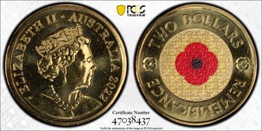 2022-C $2 Remembrance Day Colorized MS67