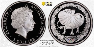 2000-P $5 Olympic - Lizard PR69DCAM