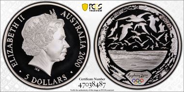 2000-C $5 Olympic - Birds PR70DCAM