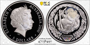 2000-P (1999) $5 Olympic - Koala in Tree PR66DCAM