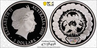 2000-C $5 Olympic - Reaching the World PR69DCAM