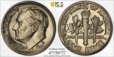 1981-D 10C MS67FB