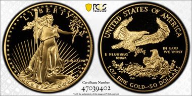 1987-W $50 Gold Eagle PR69DCAM