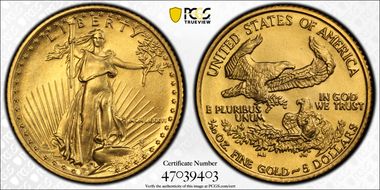 1986 $5 Gold Eagle MS69