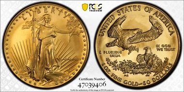 1986 $50 Gold Eagle MS68