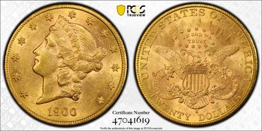 1900-S $20 AU58