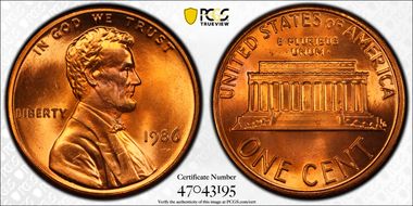 1986 1C MS67RD
