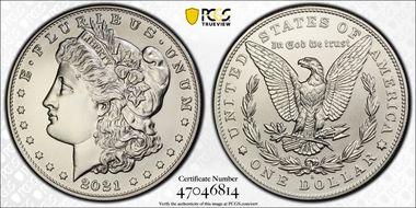 2021-D $1 Morgan Dollar 100th Anniversary First Strike MS69