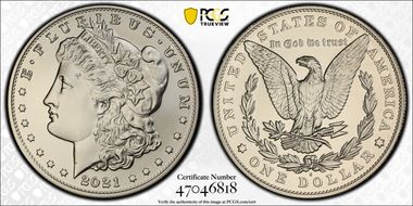 2021-S $1 Morgan Dollar 100th Anniversary First Strike MS70