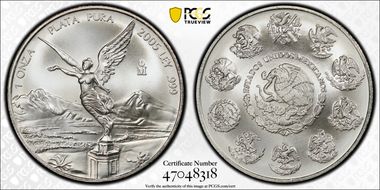 2005-Mo Onza Libertad Ag MS69