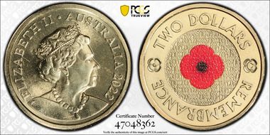 2022-C $2 Remembrance Day Colorized MS67