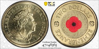 2022-C $2 Remembrance Day Colorized MS67