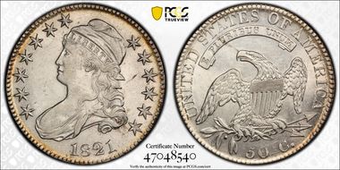 1821 50C AU53