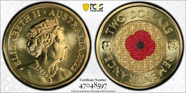 2022-C $2 Remembrance Day Colorized MS68