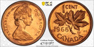 1965 1C Type 2, Sm Beads, Bl 5 PL64CAM