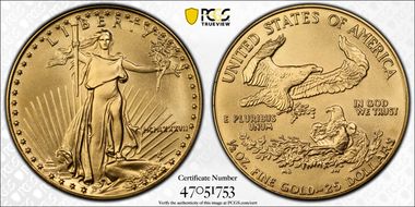 1987 $25 Gold Eagle MS70