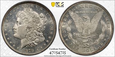 1878 8TF $1 VAM 3, Spiked Eye MS62