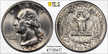 1949-D 25C OMM FS-601 MS65