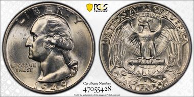 1949-D/D 25C RPM FS-501 MS65