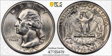 1949-D 25C OMM FS-601 MS64