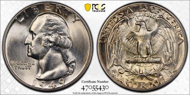 1949-D/D 25C RPM FS-501 MS64