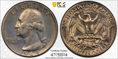 1969-D/D 25C RPM FS-501 MS63