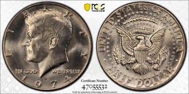 1974-D 50C Doubled Die Obv,  FS-101 MS64